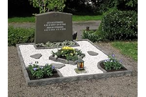 VARIOGART exclusiv Grabeinfassung aus Graphikstein® (100 x 100 cm, Bruchstein-Grau)