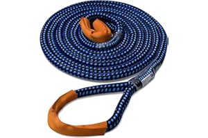 Seilflechter Kinetik-Kernmantelseil, Abschleppseil, 24 mm, 8 m lang, schwarz/blau, BL 8.000 daN (ca. KG), Dehnung >25% !