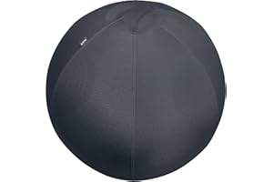 Ballon d'assise Leitz Ergo Active, fonction anti-basculement, alternative ergonomique à la chaise de bureau, diamètre 75 cm, housse en tissu, pompe à air manuelle, 2 bouchons, Gris Foncé, 65430089