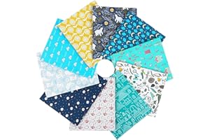 Craftido 10 piezas de Tela de Algodón Fat Quarters 18”x21”(46x53cm) - Peso Medio 145g - 100% Algodón para Acolchado, Costura, Patchwork, DIY y Manualidades Artesanales - Baby Boy