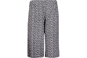 PURPLE HANGER Womens Plus Size Floral Spot Paisley Print Ladies Stretch Elasticated Waist Wide Leg Culottes Shorts