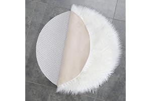 Teppich Wölkchen Tappeto Soffice Di Pelliccia Finta Di Coniglio - Decorazione Da Salotto - Tappeto Di Pelliccia Lavabile Come Tappetino Da Letto - 150 cm Rotondo