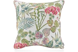 ‎HOCK H.O.C.K. Eliza-Bouquet Outdoor Wendekissen Blumen-Motiv mit Keder 50x50cm wasserabweisend/lichtecht (6-7) (50x50cm, Berry)