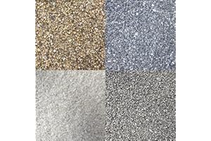 FINEST AQUATICS Fine Aquarium Gravel 1.5-3mm Fish Tank Natural Substrate Black White Grey Colour (10kg, Natural Black)