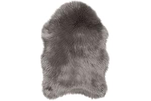 ‎TEPPICH WÖLKCHEN Teppich Wölkchen Dywan Z Imitacji Owczej Skóry - Wystrój Salonu Sypialnia - Sztuczne Futro Jako Zmywalny Dywanik Nocny, Futro Ozdobne Na Krzesło, Sofę, Łóżko - Szary Brązowy - 55X80cm