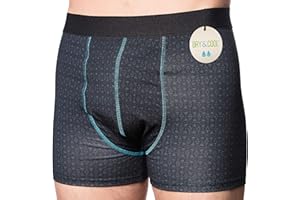 DRY & COOL Caleçon pour incontinence diurne pour hommes | Sous-vêtement lavable | Boxer de protection avec coussinets absorbants pour les fuites légères I Confort discret I Couleur: Cool Black