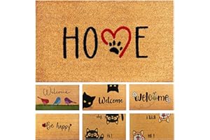 AMARU DOOR MATS Zerbino Ingresso Impronta Cane Fibra di Cocco - 70x40cm - Superficie Antiscivolo in PVC - Per Corridoi,Porte Esterne-Accessori per la Casa-Design Minimalista Originale
