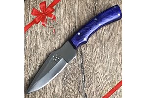 Hobby Hut HH-314 | Coltello da Caccia Personalizzato in Acciaio Inox da 10,5 Pollici 420C | Lama Fissa, Manico in micarta | Fodero in Cuoio | Progettato per la Caccia e Il Campeggio