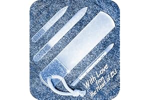 GLADZY Juego de Limas de Cristal Checo para Uñas - Lima de Callos, Empujador de Cutículas de Precisión, Doble Superficie de Granos Diferentes, Manicura y Pedicura, Cuidado de las Uñas y Nail Art Profesional