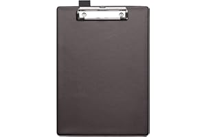 SECO,1 Pack,570A-PVC-BK A4+ PVC Covered Clipboard with Heavy Duty Clip - Black