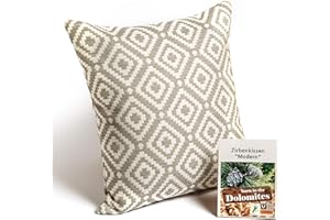 Südtirol Welt - Cuscino di pino cembro con truciolo di cembro provenienti al 100% dalle foreste altoatesine – Cuscino di pino cembro con una federa di cotone tessuto (35x35 cm, moderno)