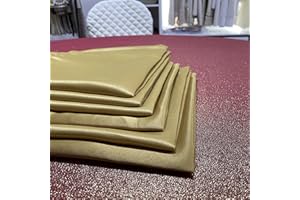TESSILE & SERVICE SRL T&S SET 6 TOVAGLIOLI STOFFA DI RASO COLORE ORO - MISURA 50X50 CM - RASO IN POLY - MADE ITALY