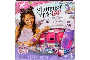 COOL MAKER - SHIMMER ME BODY ART - Coffret Tatouages Éphémères Personnalisables Avec 180 Motifs, Cartouches de Couleur Pinceau et Strass Paillettes - Fun et Facile - 6061176 - Jouet Enfant 8 Ans et +