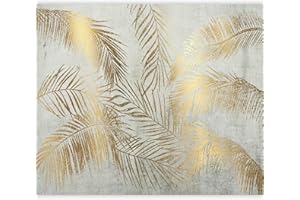 murando Carta da parati Foglie tropicali 400x280 cm Fotomurali in TNT Murale alla moda Decorazione da Muro XXL Poster Gigante Design Carta per pareti Palma or grigio b-A-0910-a-b