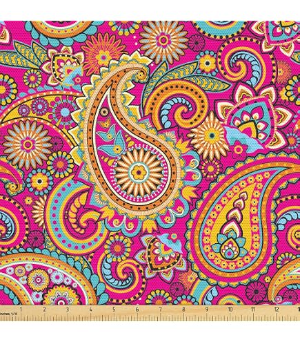 ABAKUHAUS Tessuto Satinato 100% Poliestere 3 Metri, Larghezza 155 Cm, Stampa Digitale Fiore Di Ciliegio E Colibrì, Multicolore Viola