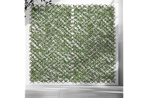 TIENDA EURASIA – Panel Extensible Hojas | Material Plástico (PE) | Medidas 90 x 180 cm | Jardín Vertical Artificial | Celosias para Terraza Exterior (Musgo)