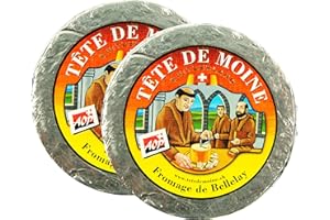 S.MILE GMBH Food-United TETE DE MOINE AOC-AOP Schweizer Mönchskopf-Käse-Laib 2x 800g Swiss-Girolle Monks-Head-Cheese Berner Jura Halb-Fester-Schnittkäse blumig-würzig original g.U. Siegel
