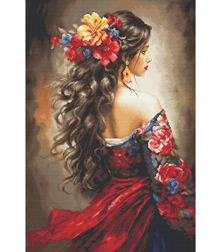 Kit De Point De Croix Compté Janlynn "Ladie's Day Out" - Tissu Aida 14ct - 40x25cm - Niveau Difficile - Neuf