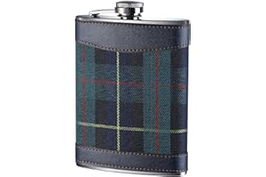 Premier Housewares 0508266 Flasque 8 Oz en Acier Inoxydable/Tartan Vert