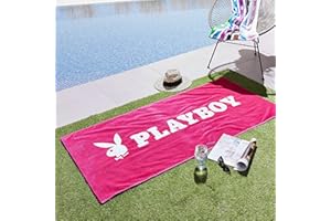 SASSY B Playboy kultowy króliczek bawełniany 75 x 160 cm ręcznik plażowy różowy
