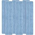 LTWHOME 60 cm (24") Microfiber Commercial Mop Refill Pads in Blue Fit for Wet or Dry Floor Cleaning (Pack of 6)