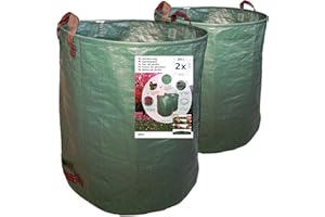 7doo Lot 2X 300 Lt Sac Dechets Verts 2eme Generation Sac De Jardin Dechet Big Bag Jardin Poubelle De Jardin Sac Gravat Sac Jardinage Dechets Sac Vegetaux Feuilles Mortes Herbe Polypropylène Tissu PP