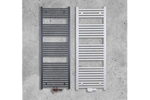 MCHEAT MC Heat Premium Badheizkörper (600x1200 mm Weiß) - Handtuchheizkörper - Handtuchwärmer mit Mittelanschluss