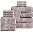 LANE LINEN 16-Piece Towel Set – 100% Cotton, Highly Absorbent & Soft, Luxury Bath Set, Includes 4 Bath, 4 Hand, 8 Washcloths, Face Towels, Premium Quality - Platinum