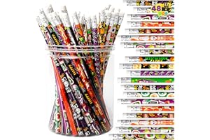 ‎JOYIN JOYIN 48 Stück Halloween Bleistift mit Radiergummi, 12 verschiedene Designs, für Halloween Geschenk, Halloween Party