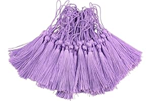 Makhry 100pcs Nappe Segnalibro 13cm / 5 Pollici Filo di Seta con 2-Inch Cord Loop e Piccolo Nodo Cinese per la Creazione di Gioielli, Souvenir, Segnalibri, Accessori Artigianali fai da te(Viola)