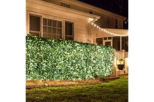 WDC ONLINE - eXtreme Artificial Screening Trellis with Battery Powered LED Lights | 2m x 1m Expandable Privacy Hedge for Gardens, Balcony, & Terraces | UV-Stabilized Decorative Fencing Panel