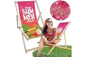 ‎ALLBAGS AllBags® liegestuhl Holz klappbar klappliegestuhl sonnenstuhl strandstuhl Balkon gartenliegestuhl (It's Summer TIME)