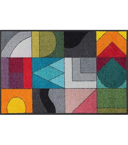 Wash+dry Fußmatte Future Mind, 50x75 Cm, Bunt – Waschbar Bis 60°C, Für Innen & überdachten Außenbereich