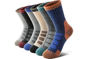 Anlisim Merino Wandersocken Kinder Jungen Mädchen Wolle Socken Warme Sportsocken Dicke Thermosocken Trekking Wintersocken Socken Kinder Socken Kinder 6 Paare