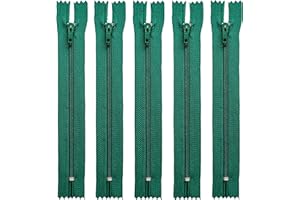 garnimex Zip 30 cm x 5 Pieces Colour 30 Dark Green Assorted Not Separable