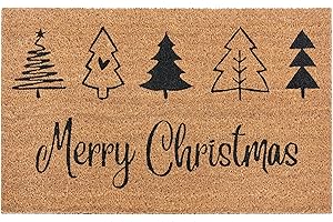 ‎HANSE HOME Hanse Home Kokos Fußmatte Weihnachten für Innen und Außen - Schmutzfangmatte Natur, Kokosmatte Outdoor Merry Christmas, Wetterfest und rutschfest für Flur, Terrasse, Eingangsbereich - 45x75cm