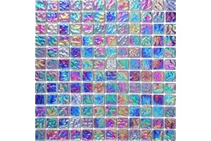 GRAND TAPS 30cm x 30cm Pearl Iridiscent Dark Purple Glass Mosaic Tiles Sheet (MT0042)
