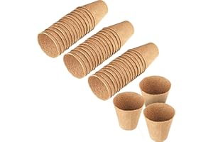 ‎MEISTER Meister Anzuchttöpfe Ø 8 cm - Praktisches Set mit 48 Stück - 100% torffrei aus PEFC-zertifizierter Zellulose - Biologisch abbaubar, Pflanztopf, Saattopf, Pflanzenanzucht, 9968250