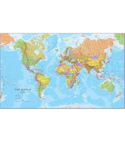 Maps International - Giant World Map - Updated 2025 - Mega-Map Of