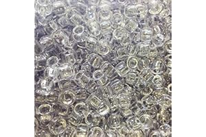 3DROM Crystal Clear Transparent 9x6mm Pony / Hair Barrel Acrylic Beads Pack of 100