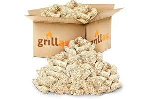 grillas 5 kg Bio-Kaminanzünder und Öko-Grillanzünder aus Holzwolle, in pflanzlichem Wachs getränkt | Kohleanzünder | Wachsanzünder | Anzündwolle | Anzündhilfe | ohne Rückstände