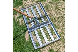 SattesGrün 75x35cm Profi Rasenrakel Rakel zum Sanden Abziehen Levelingrake Flächenebner Leveler Lawnleveling (ohne Stiel)