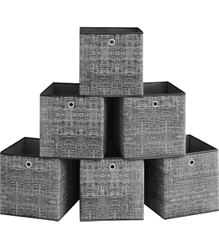 YheenLf 3 Pezzi Scatole Con Coperchio, Portaoggetti Scatole, Decorativo Stoccaggio In Tessuto - Foto 5