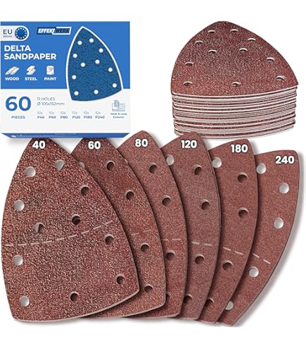 Rodopi® 100x Korrel 80 Multi-Schuurpapier Driehoek 105x152 mm