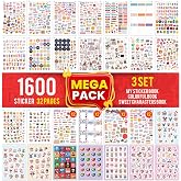 colortouch Mega Sticker Set - 1600 Adet &Ccedil;ıkartma - Scrapbook Sticker - &Ccedil;ocuklar, Kızlar, Gen&ccedil;ler ve Yetişkinler i&ccedil;in Sticker 