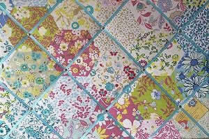 ROSEY ROSE Large 60x40cm Prestigious Picnic Patchwork Rose Hand Crafted Fabric Notice/Pin/Memo/Memory Board