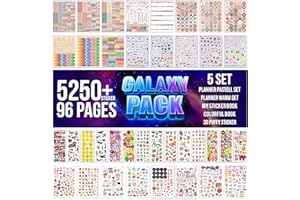 colortouch Naklejki 3D – 5250 szt. 96 arkuszy pufiastych naklejek 3D dla dzieci i dorosłych – dinozaury, samochody, zwierzęta – dziennik pocisków, album do scrapbookingu