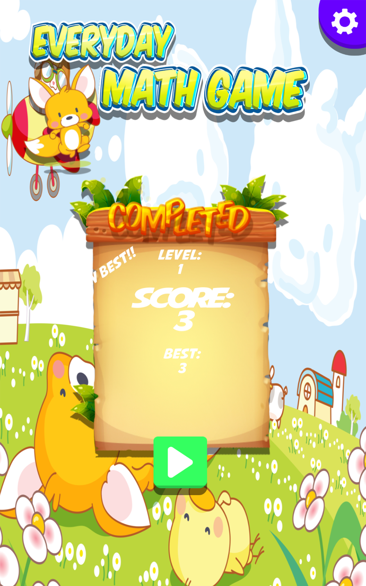 Everyday Math Game easy to hard problems free educational kids games for 2 to 3 years old