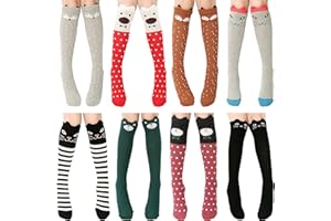 Ateid Bebé Niñas Calcetines Hasta la Rodilla Algodón 3-10 Años Paquete de 8 Pares