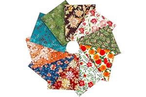 Craftido -43 Opciones- 100% Algodón Acolchado Tela Bundles 10pcs Fat Quarters 18”x21”(46x53cm) -Peso Medio 5.2oz- para Acolchar, Proyecto de Costura, Patchwork, DIY Manualidades - Retro Style